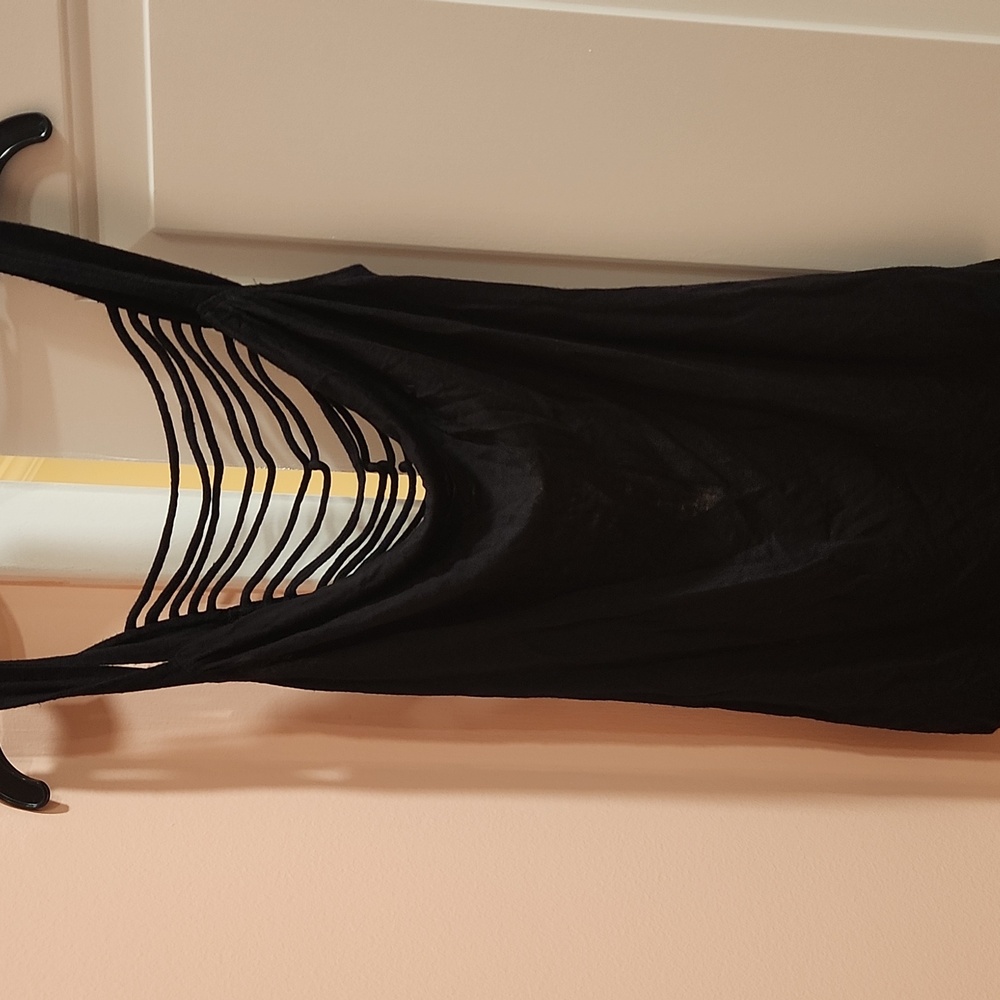 Semi open back Black Women's Top